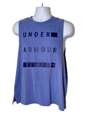 Under Armour Womens XL Muscle Tank Blue HeatGear Loose Fit Athletic Sporty Gym
